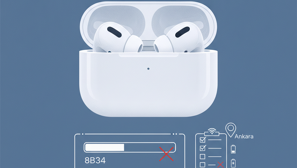 AirPods Pro 3 8B34’e Güncellenmiyor: Kesin Kontrol Listesi (Ankara) (AI Görse...