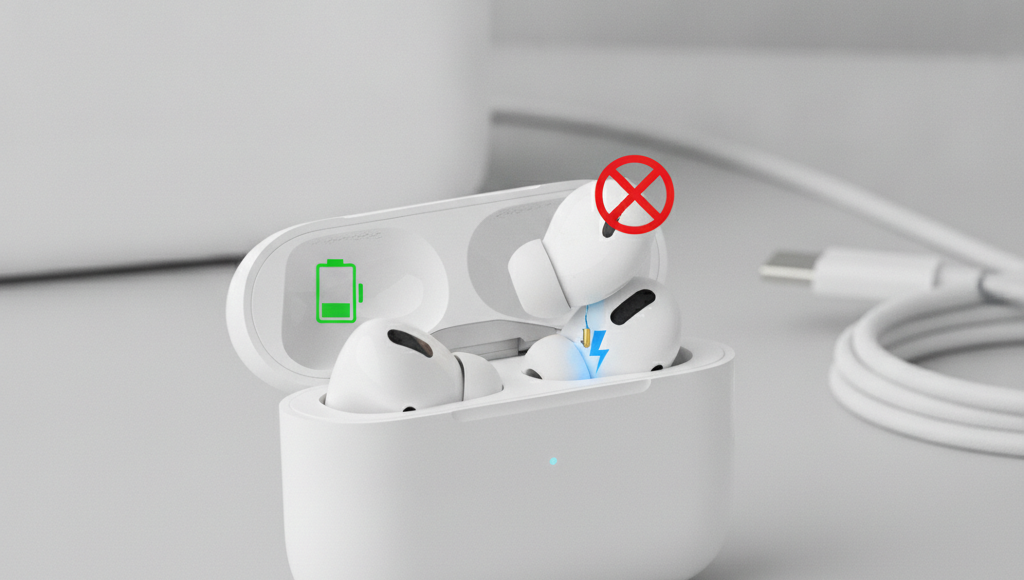 AirPods 4 Sağ Kulaklık Şarj Olmuyor (AI Görsel) – Ankara bilgisayar tamiri An...